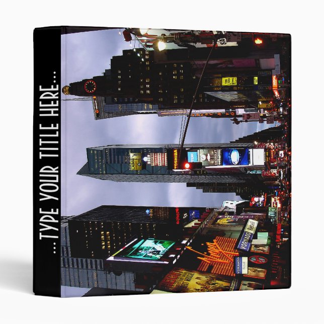 New York Binder Cool NYC Times Square Book Binder (Front/Spine)