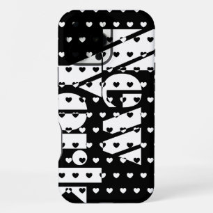 New York Black And White Hearts Pattern  iPhone 16 Pro Max Case