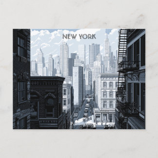 New York Black and White Travel postcard
