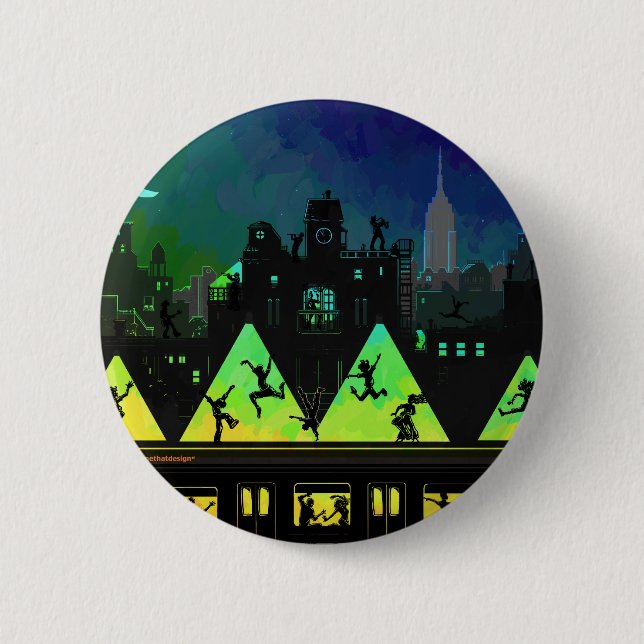 New York Boogie Nights 2 Inch Round Button (Front)
