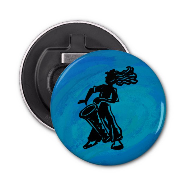 New York Boogie Nights Drum Blue Bottle Opener (Front)