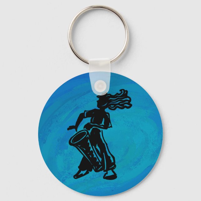 New York Boogie Nights Drum Blue Keychain (Front)