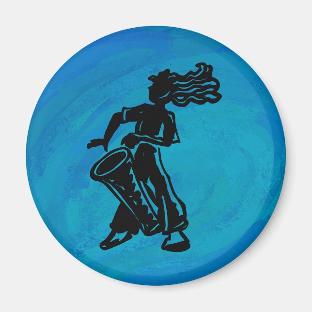 New York Boogie Nights Drum Blue Magnet (Front)
