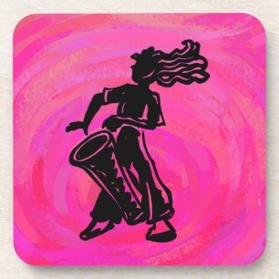New York Boogie Nights Drum Hot Pink Coaster