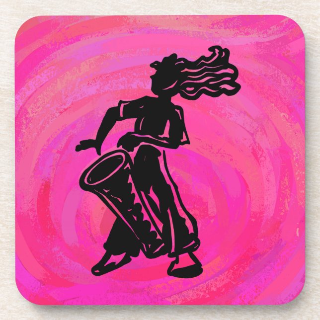 New York Boogie Nights Drum Hot Pink Coaster (Front)