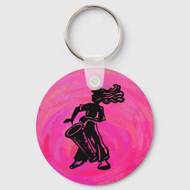 New York Boogie Nights Drum Hot Pink Keychain (Front)