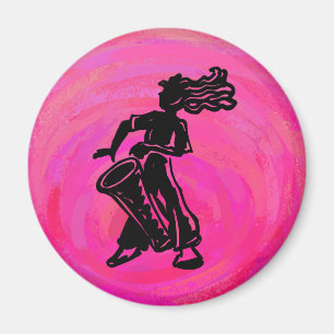 New York Boogie Nights Drum Hot Pink Magnet