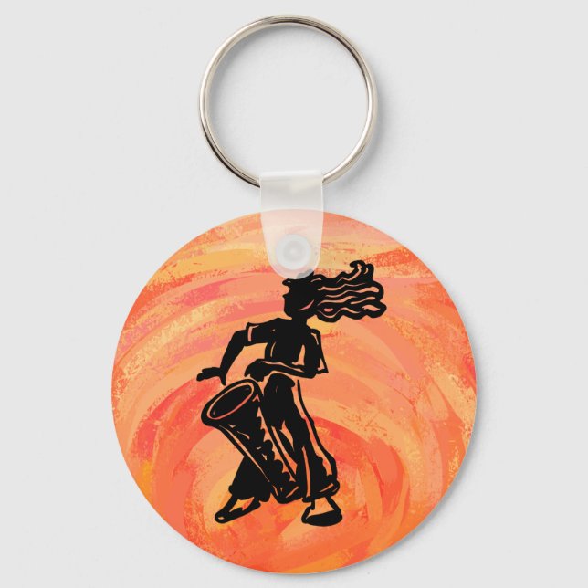 New York Boogie Nights Drum Orange Keychain (Front)