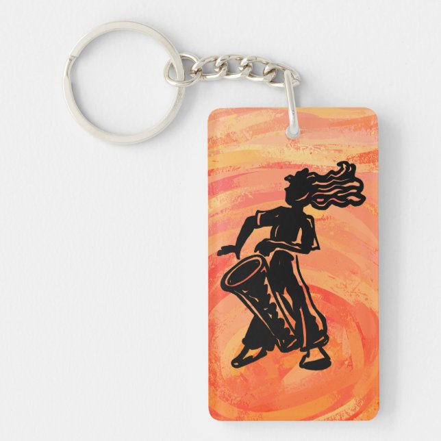 New York Boogie Nights Drum Orange Keychain (Front)