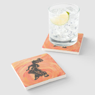 New York Boogie Nights Drum Orange Stone Coaster