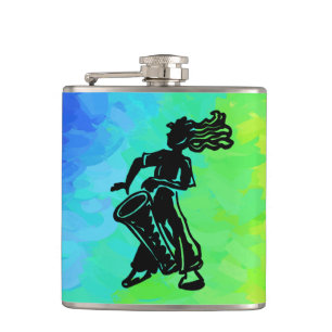 New York Boogie Nights Drum Rainbow Hip Flask