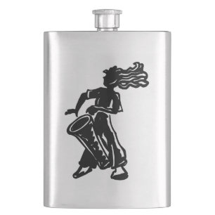 New York Boogie Nights Drum Rainbow Hip Flask