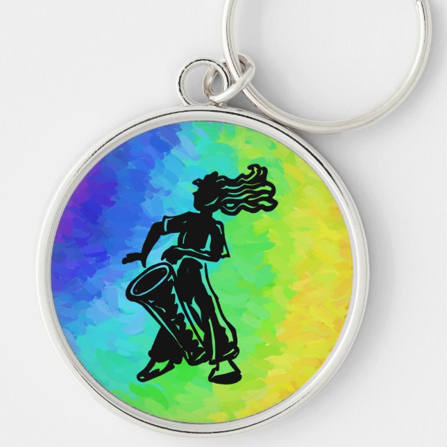 New York Boogie Nights Drum Rainbow Keychain (Front)
