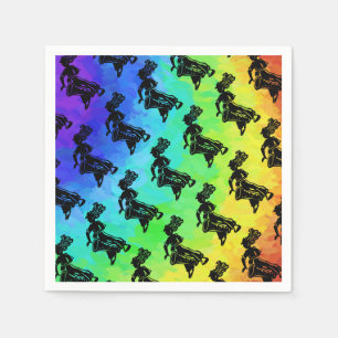 New York Boogie Nights Drum Rainbow Napkin