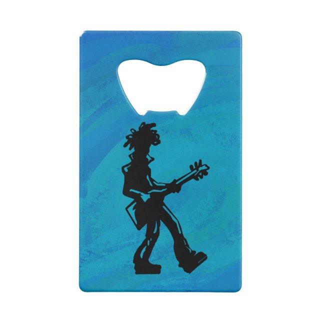 New York Boogie Nights Guitar Blue Wallet Bottle Opener (Back)