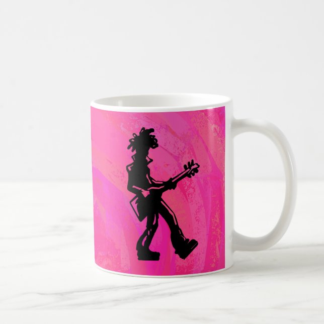 New York Boogie Nights Guitar Hot Pink Coffee Mug (Right)