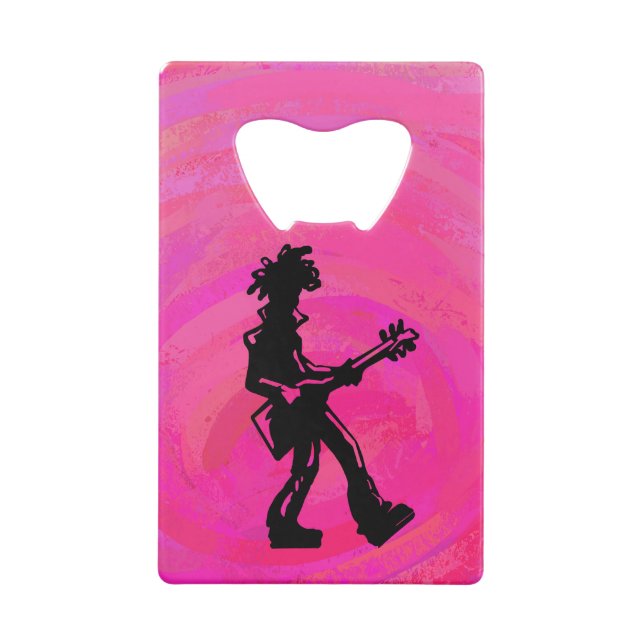 New York Boogie Nights Guitar Hot Pink Wallet Bottle Opener (Back)
