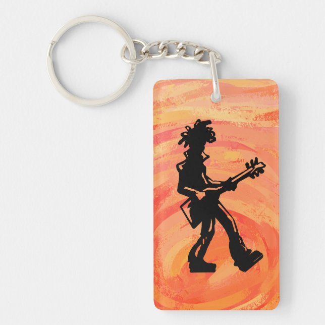 New York Boogie Nights Guitar Orange Keychain (Front)