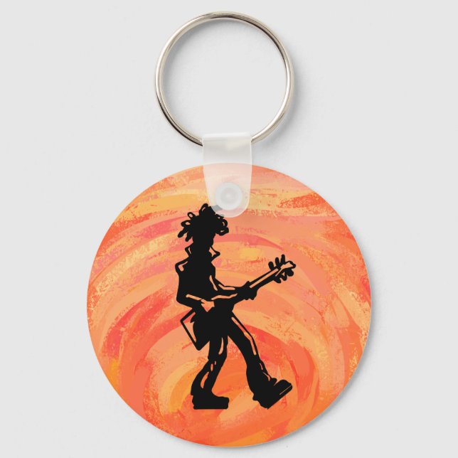New York Boogie Nights Guitar Orange Keychain (Front)
