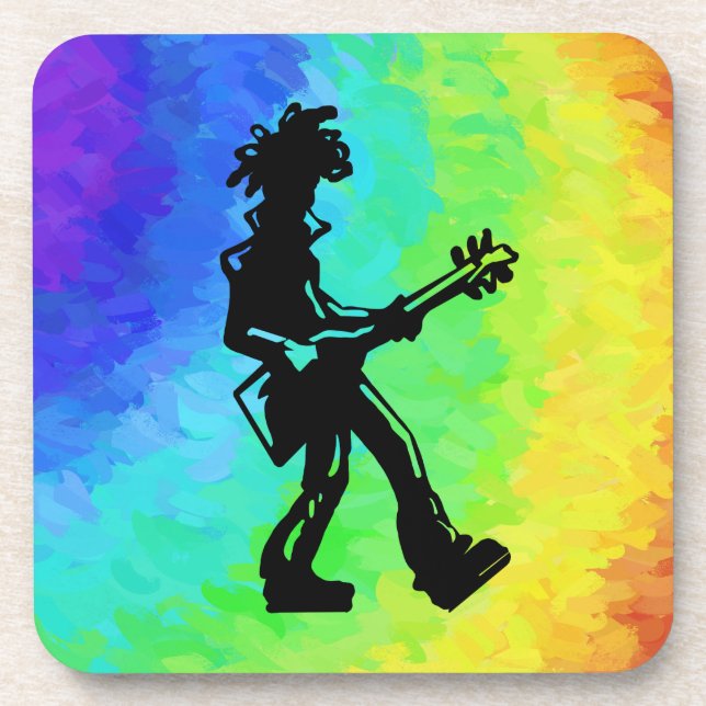 New York Boogie Nights Guitar Rainbow Coaster (Front)