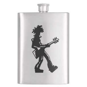 New York Boogie Nights Guitar Rainbow Hip Flask