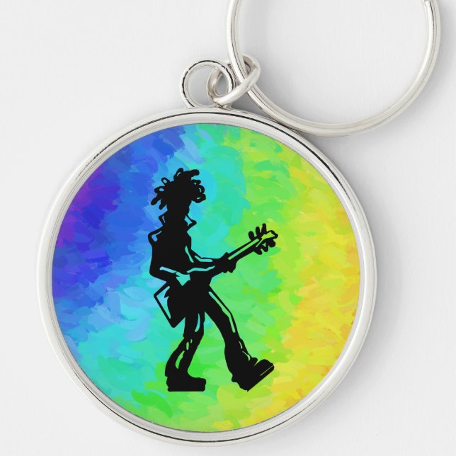 New York Boogie Nights Guitar Rainbow Keychain (Front)