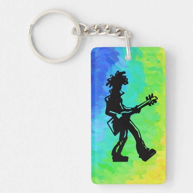 New York Boogie Nights Guitar Rainbow Keychain (Front)