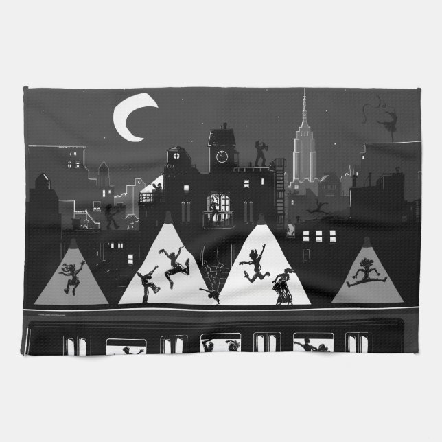 New York Boogie Nights Kitchen Towel (Horizontal)