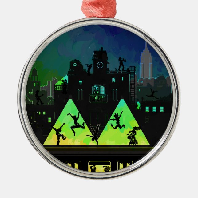 New York Boogie Nights Metal Ornament (Front)