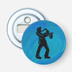 New York Boogie Nights Saxophone Blue Bottle Opener