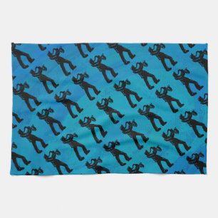 New York Boogie Nights Saxophone Blue Kitchen Towel