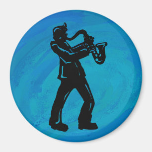 New York Boogie Nights Saxophone Blue Magnet