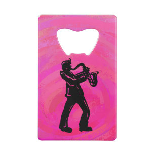 New York Boogie Nights Saxophone Hot Pink Wallet Bottle Opener