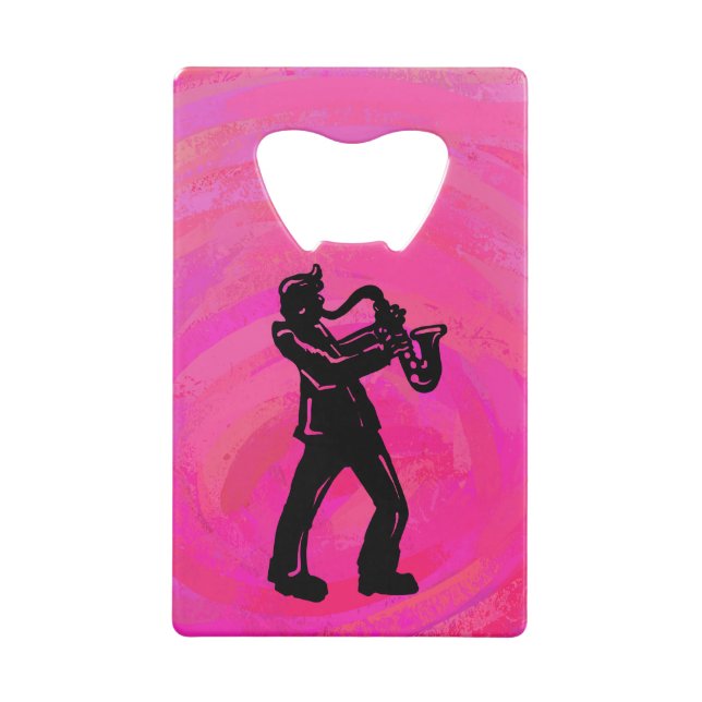 New York Boogie Nights Saxophone Hot Pink Wallet Bottle Opener (Back)
