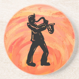 New York Boogie Nights Saxophone Orange Coaster