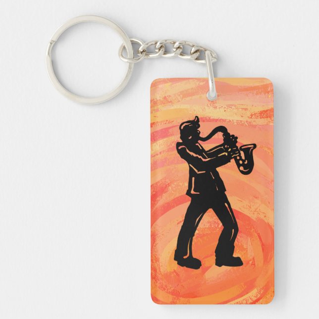 New York Boogie Nights Saxophone Orange Keychain (Front)