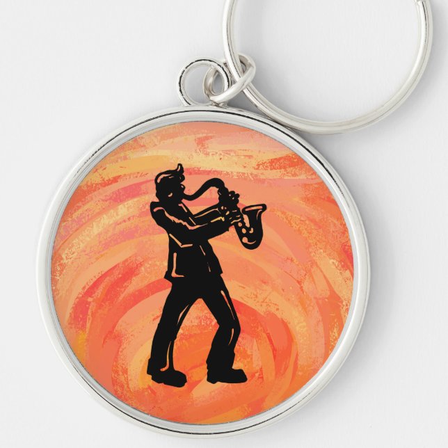 New York Boogie Nights Saxophone Orange Keychain (Front)