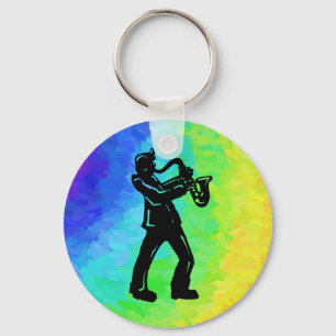 New York Boogie Nights Saxophone Rainbow Keychain