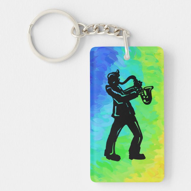 New York Boogie Nights Saxophone Rainbow Keychain (Front)