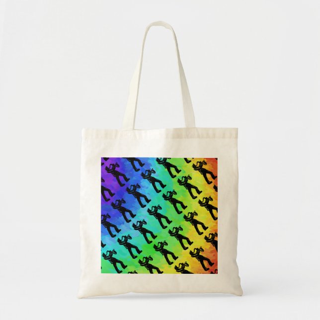 New York Boogie Nights Saxophone Rainbow Tote Bag (Front)