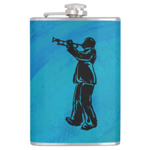 New York Boogie Nights Trumpet Blue Hip Flask