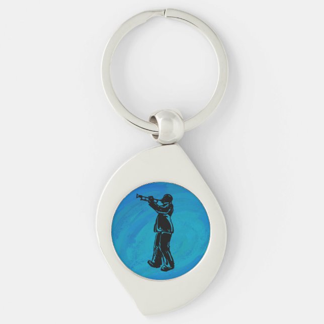 New York Boogie Nights Trumpet Blue Keychain (Front)