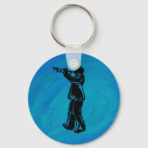 New York Boogie Nights Trumpet Blue Keychain