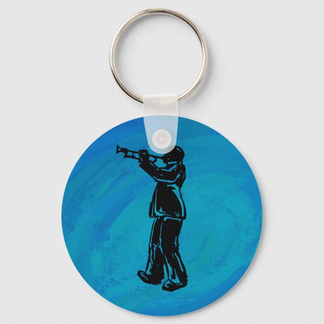 New York Boogie Nights Trumpet Blue Keychain (Front)