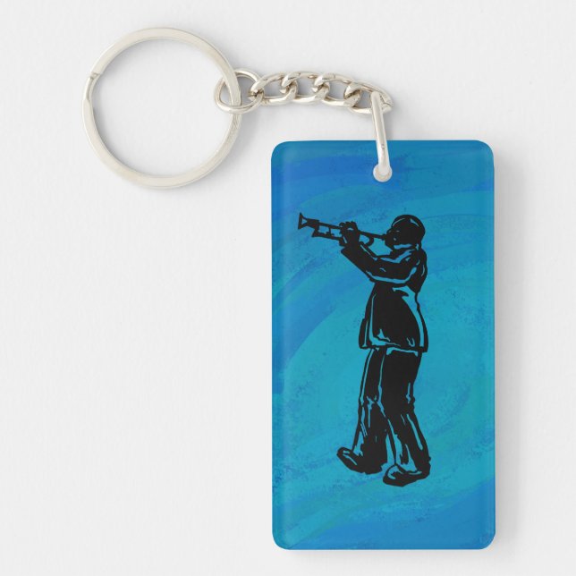 New York Boogie Nights Trumpet Blue Keychain (Front)