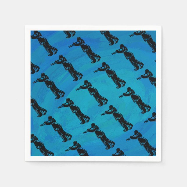 New York Boogie Nights Trumpet Blue Napkin (Front)