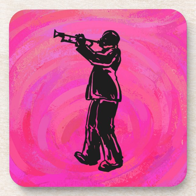 New York Boogie Nights Trumpet Hot pink Coaster (Front)