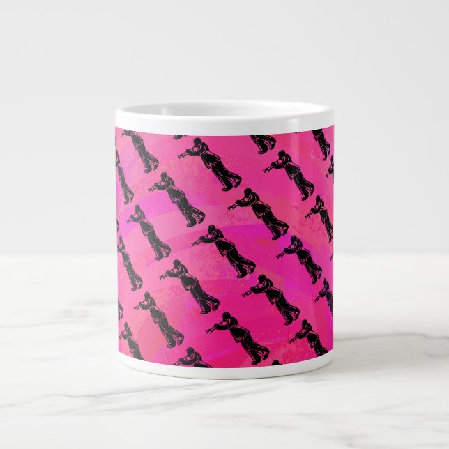 New York Boogie Nights Trumpet Hot pink Large Coffee Mug (Front)