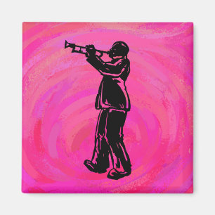 New York Boogie Nights Trumpet Hot pink Magnet