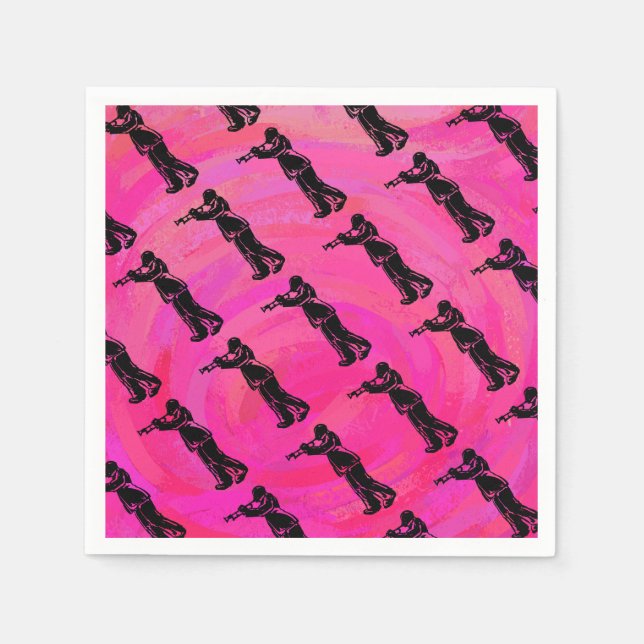 New York Boogie Nights Trumpet Hot pink Napkin (Front)